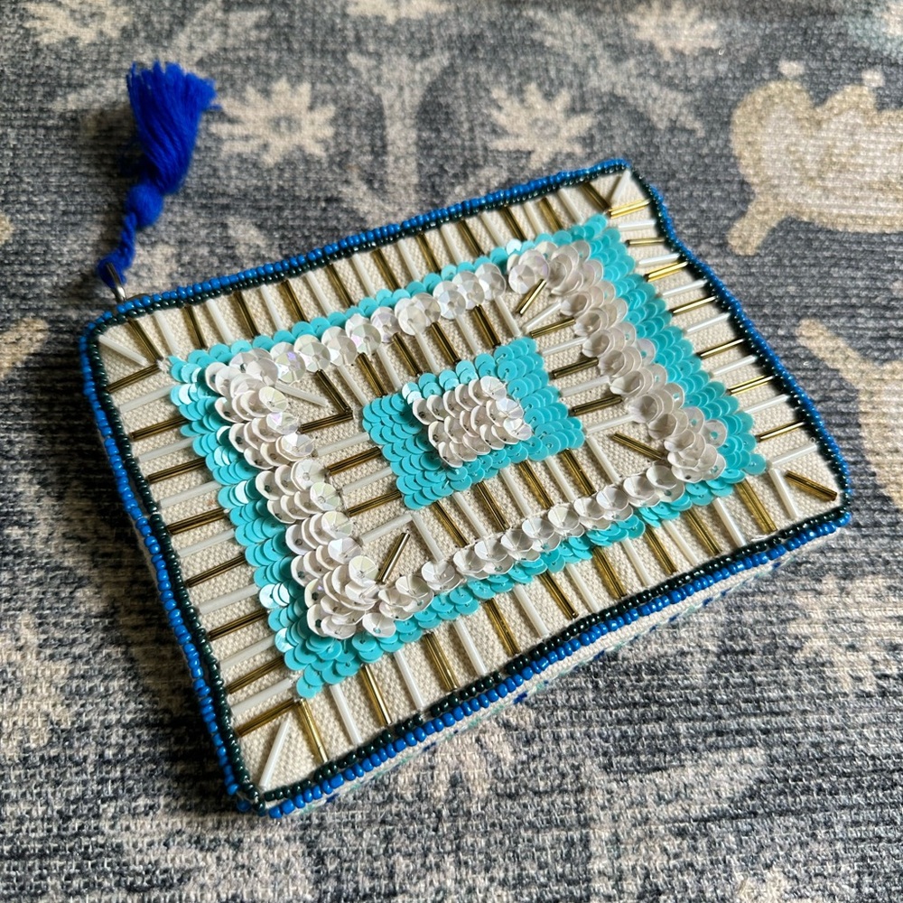 America & Beyond sequined mini Pouch Clutch